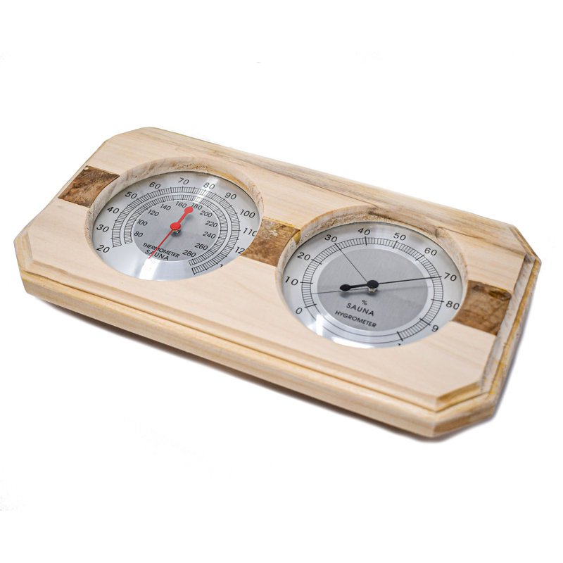 ALEKO Wall Mounted Pine Wood Thermometer or Hygrometer Wayfair